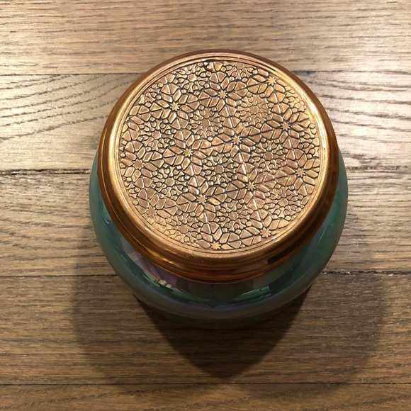 NWT Capri Blue Glimmer Jar Candle Iridescent Teal with Bronze Lid Coastal Capri - Picture 2 of 5